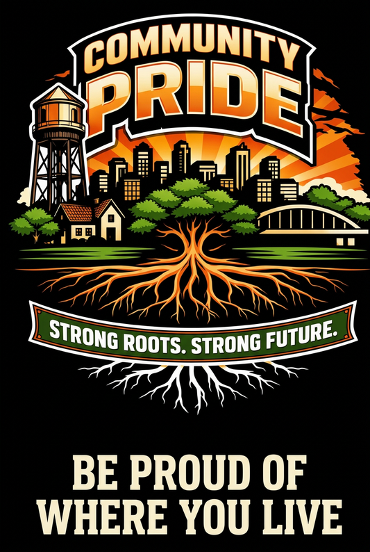 Community Pride artwork with Be Proud of Where You Live added